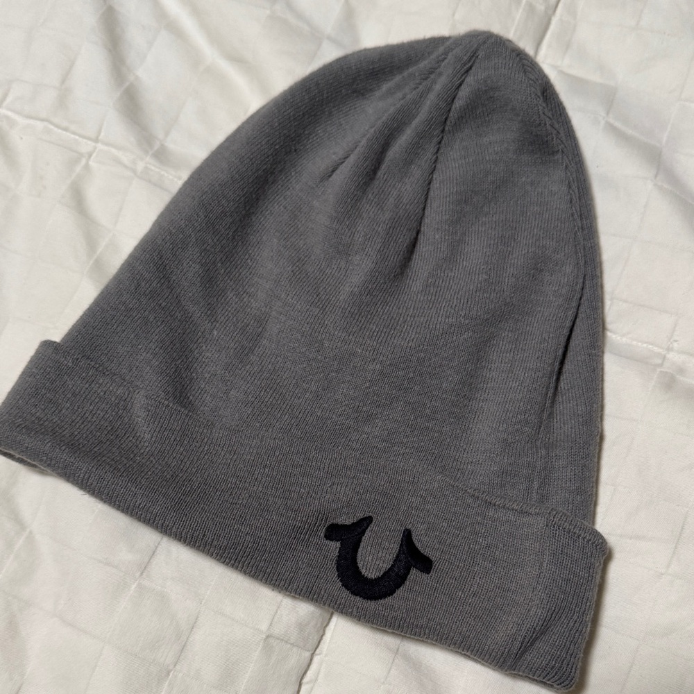 True Religion Charcoal Knit Beanie